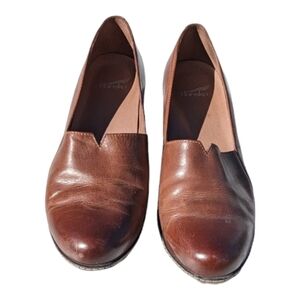Dansko Liliana Women's Brown Leather Slip On Wedge Heel Shoes 40 EU / 9.5-10 US